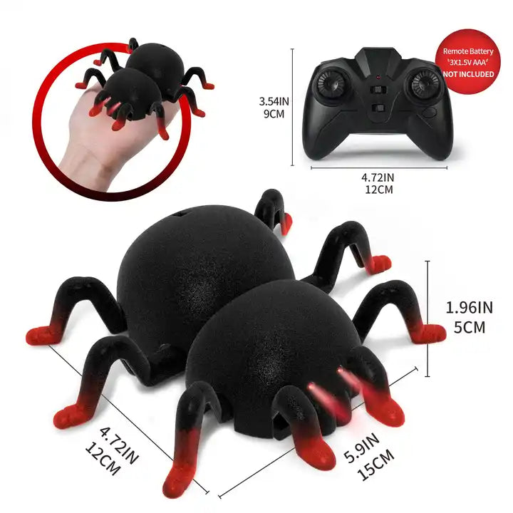 RC Spider Toy - 4 Channel Infrared Remote Control Climbing Wall Insect for Kids Ages 6-12 Years