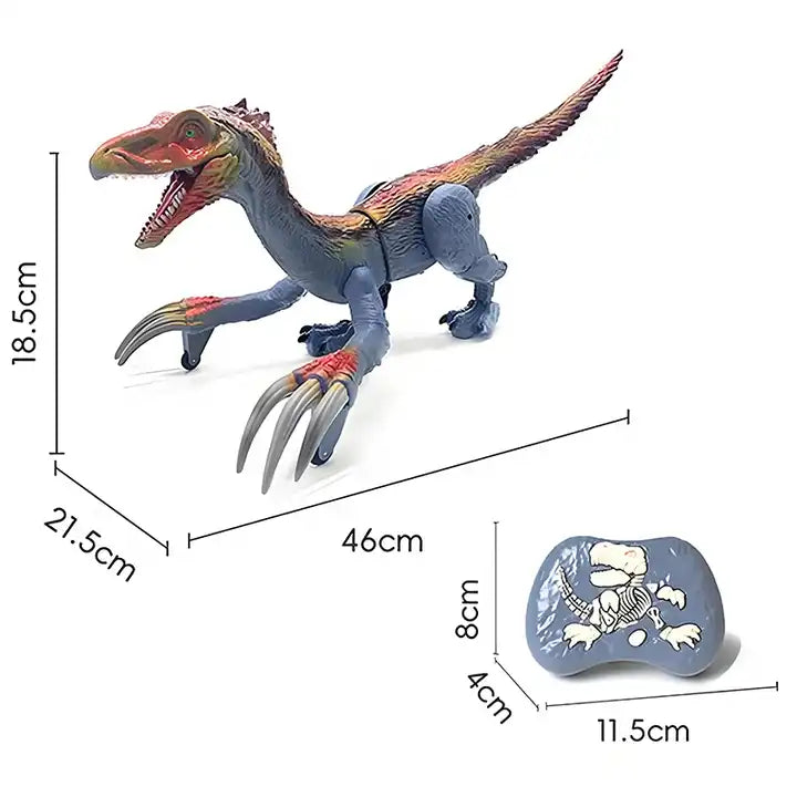 RC Therizinosaurus Toy - 2.4GHz Remote Control Walking Dinosaur with Mist Spray for Kids Ages 5-10 Years