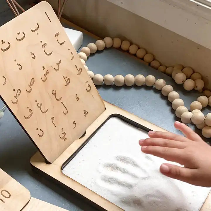 Montessori Wooden Sensory Toys ? Arabic Alphabet Board for Kids Education