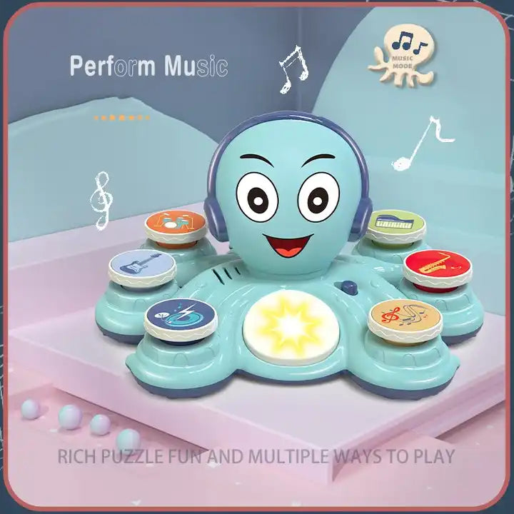 Multifunctional Electronic Musical Instrument Toy – Electric DJ Octopus Hand Drum Set for Kids Ages 3-8