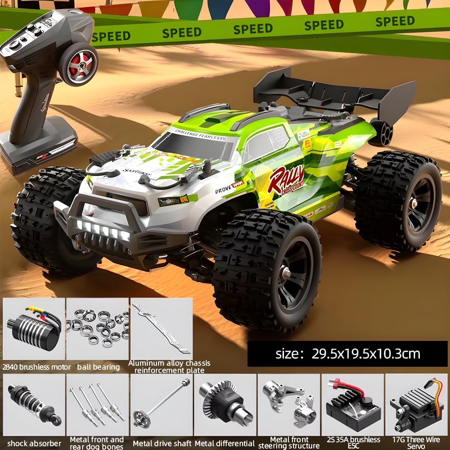 SCY 18101 1/18 Scale 4WD Brushless RC Crawler Car - 2.4G Remote Control Off-Road Vehicle