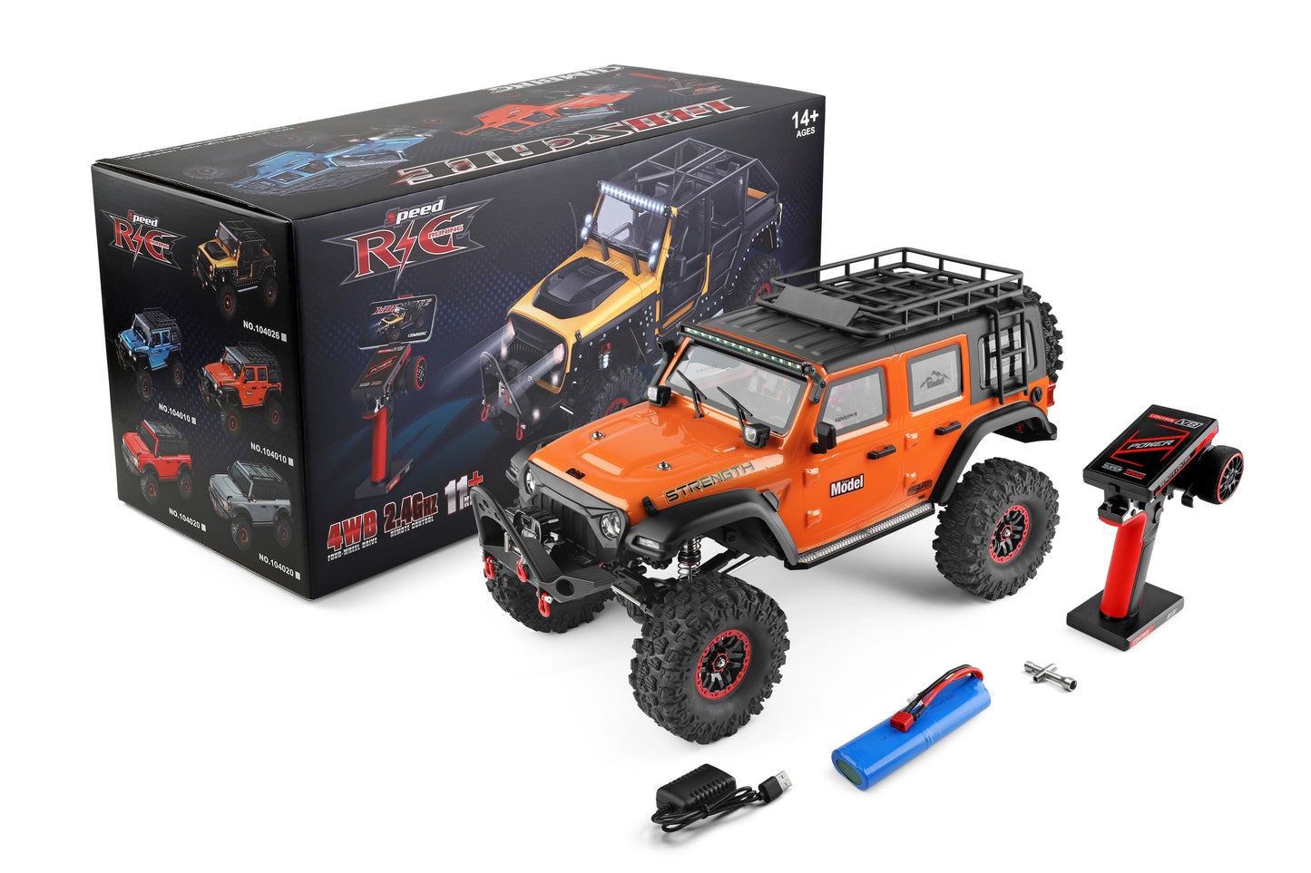 1/10 Scale 2.4G RC Crawler Truck – 4WD RTR Electric Off-Road Car with USB Charging