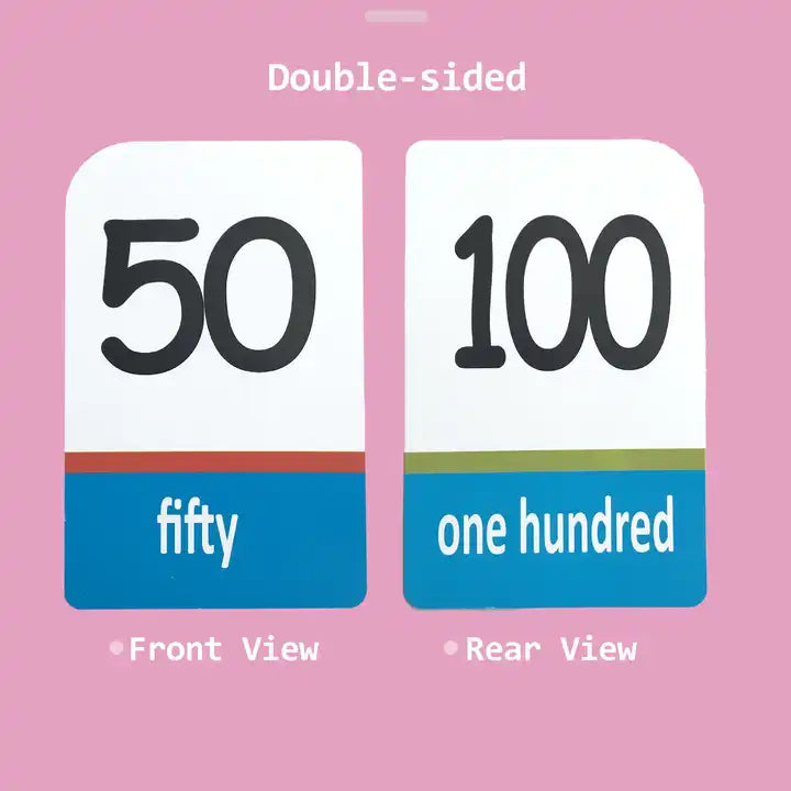 Montessori Learning Card - Numbers 1-100 Teaching Card - 51pcs Flash Cards for Kids Educational