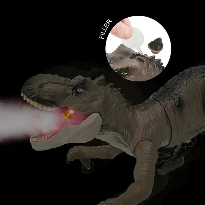 Electric Dinosaur Toy with Sound and Light - RC Walking Mist Spraying Dinosaur for Kids