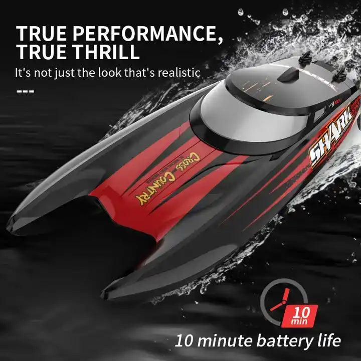 2.4G High-Speed Waterproof Catamaran RC Racing Boat – 30 KM/H Water-Cooled Remote Control Ship Toy