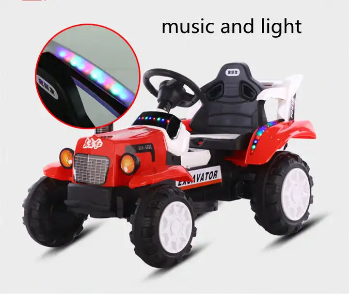 Kids Electric Tractor Toy Car - Large Ride-On Vehicle with Remote Control