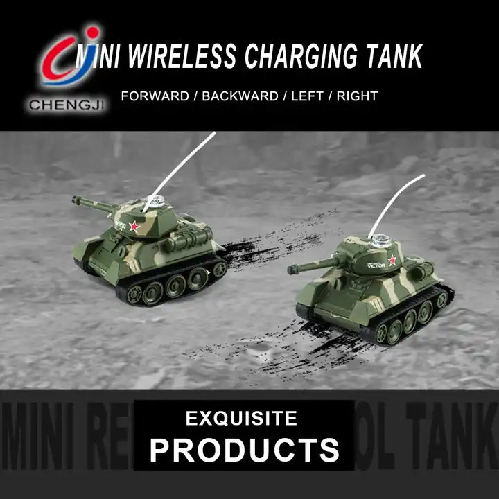 Mini Infrared Remote Control Battle Tank Toy - Plastic Army Vehicle for Kids