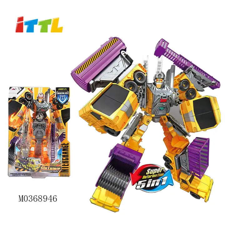 ITTL 5 Body Shape Mecha Transforming Robot Toy - Educational Car Transformation Toy for Kids