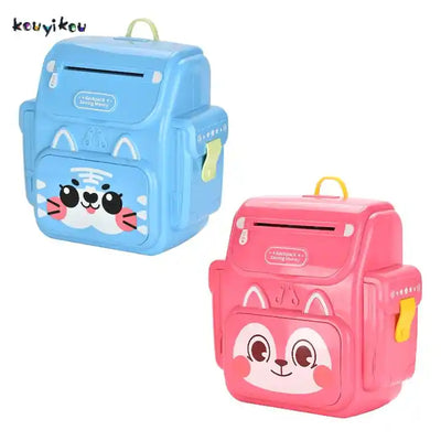 Kids ATM Toy | Cartoon Fingerprint Money Bank | Fun Backpack Piggy Bank for Savings