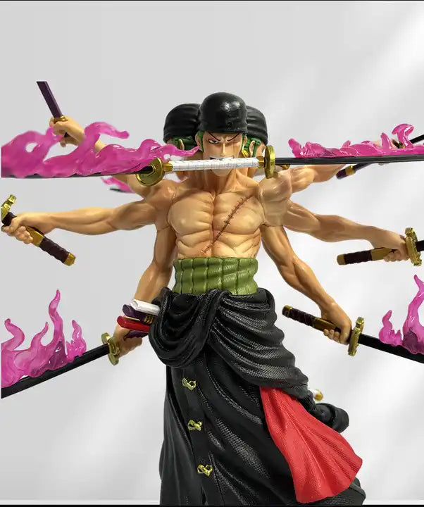 28-40CM 2 Styles Popular 3 Heads 6 Arms 1 PIECE Roronoa Zoro Anime Statue Figurine PVC Anime Figure Model Toys