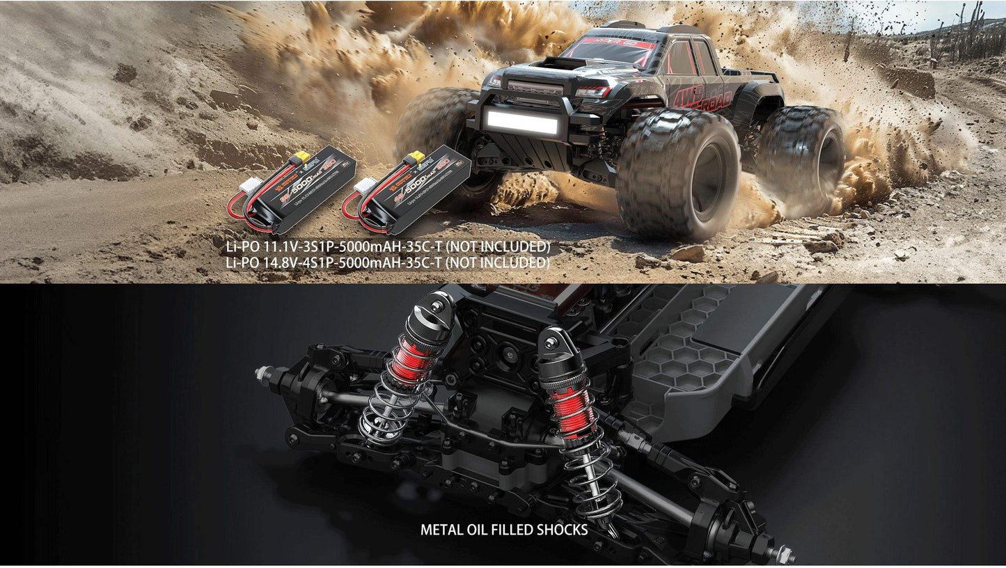 MJX 10208-2 1/10 Scale RC Off-Road Crawler Truck – Electric High-Speed 3CH 2.4G Remote Control, Metal Gear & Shock Absorbers, 5000mAh Battery Included