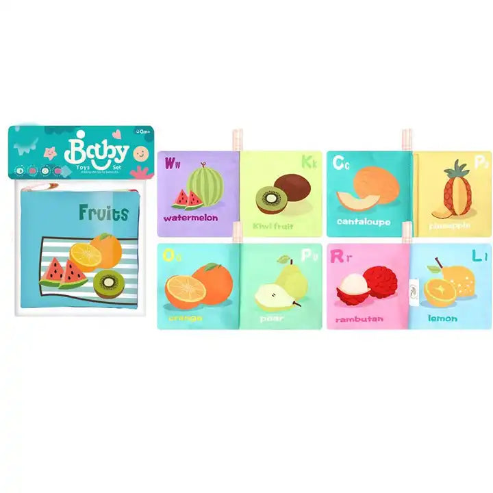 Early Educational Toys – 3D Touch and Feel Crinkle Books for 0-12 Months, Cognitive Montessori Baby Soft Cloth Book