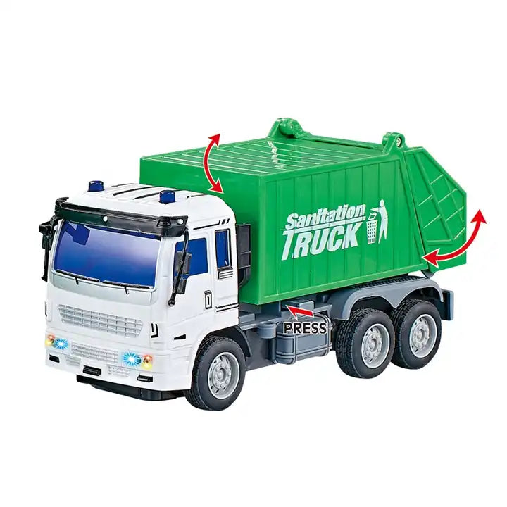 1:30 Scale Engineering Car Model Toy - Sanitation Truck Remote Control Vehicle