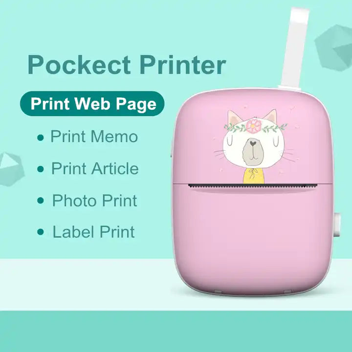 Kids Instant Printing Mini Handheld Printer Toys - Portable Small Barcode Printer for Children