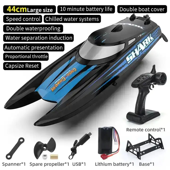 2.4G High-Speed Waterproof Catamaran RC Racing Boat – 30 KM/H Water-Cooled Remote Control Ship Toy