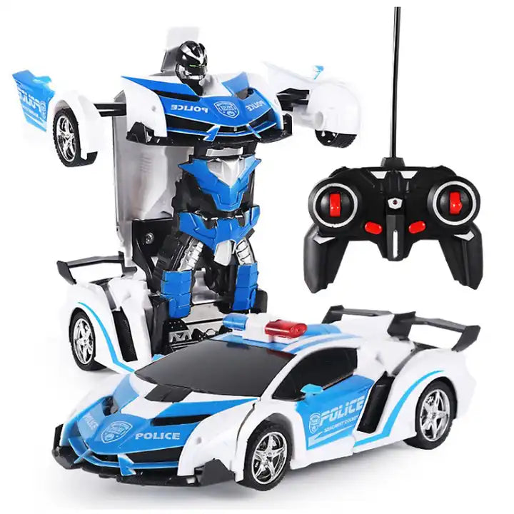 LED Transform Remote Control RC Car - Deformation Robot Car Toy for Kids | CE Certified 1:18 Plastic Window Box | Unisex Ages 6+