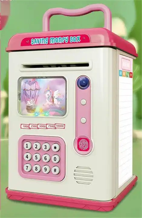 Plastic Password Fingerprint Money Storage Jar | Electric Combination Box Savings Jar & Money Deposit Machine Toy