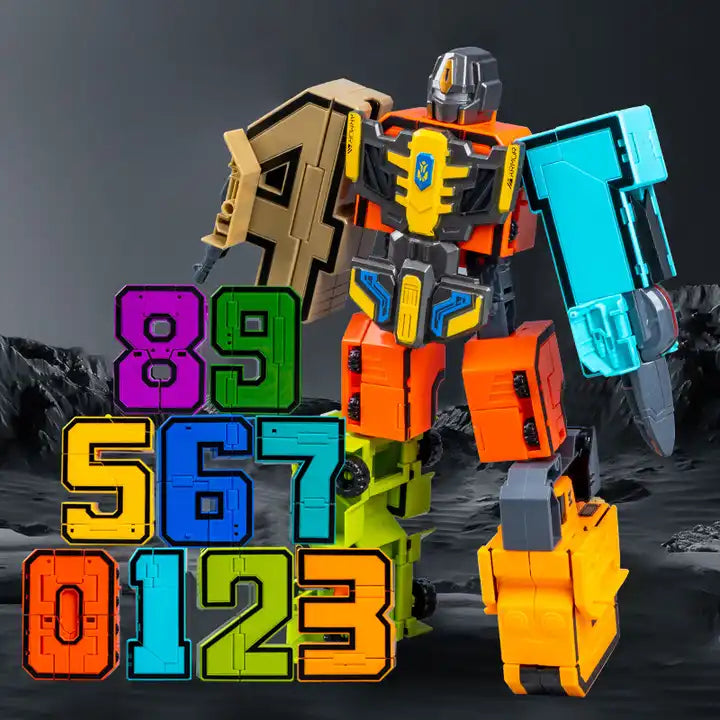 Digital Numbers and Letters Tank Warrior - Sound-Activated Transforming Action Figures - Educational Robot Toy Gift for Kids