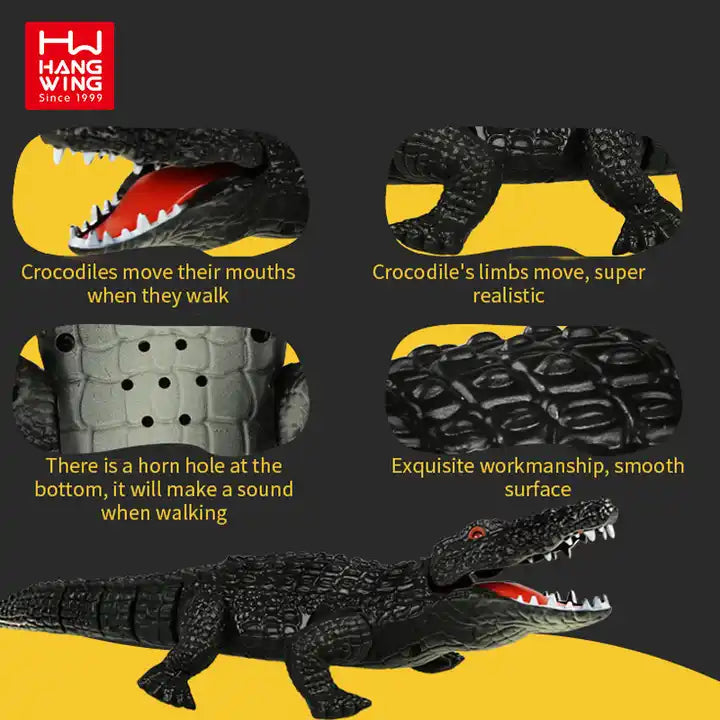 HW 3CH Radio Control Crocodile Toy - Infrared Remote Control Animal for Kids