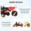 Kids Pedal Tractor Ride-On Toy Car - Excavator Tractor with Bucket and Removable Digger