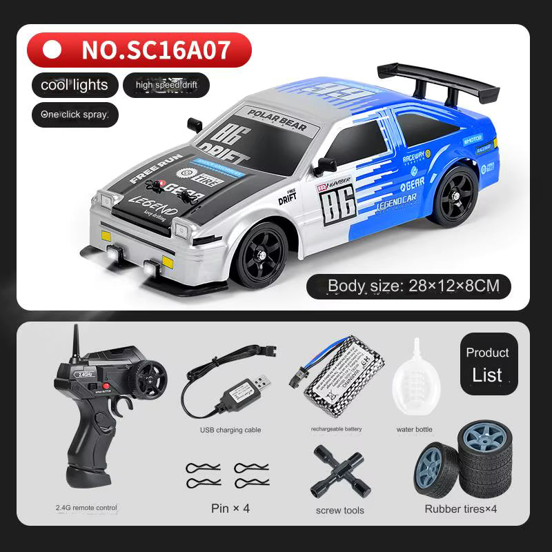 1:16 Scale 2.4G 4WD RC Drift Car – High-Speed Electric, App-Controlled, LED Light, Brushless Motor