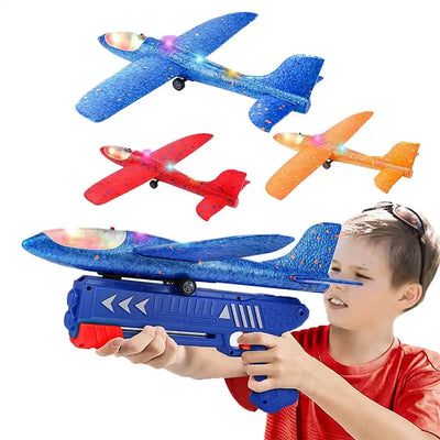 Diverse Foam Glider Plane Model Airplane Launcher Toy Gun for Kids ? Outdoor Shooting Game