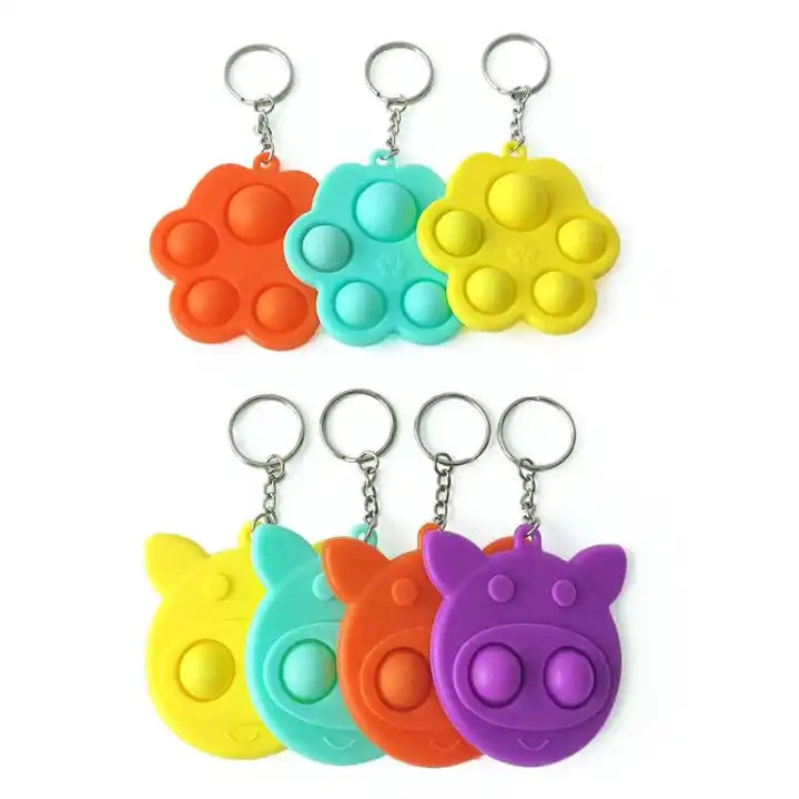 Key Charm Stress Relief Sensory Mini Bubble Push Pop Keychain | Fidget Keychain Toys for Anxiety Relief