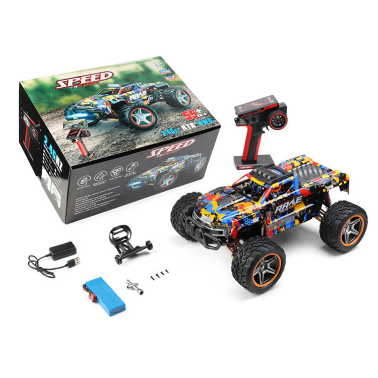 WLtoys 104016 1/18 Scale Electric RC Car - 2.4G 4WD High-Speed Brushless Monster Truck