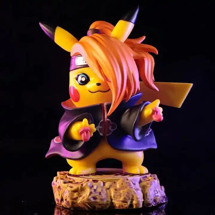 10cm Naruto & Pikachu Cosplay Figure | Small Desktop Anime Figurine | PVC Action Figure Collection Model Toy (1 Piece)