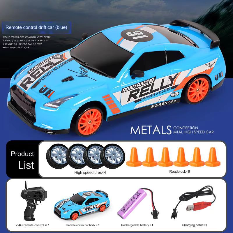 1:24 Scale 2.4G 4WD RC Drift Car – Electric, App-Controlled, Remote Sport Racing Vehicle with LED Lights