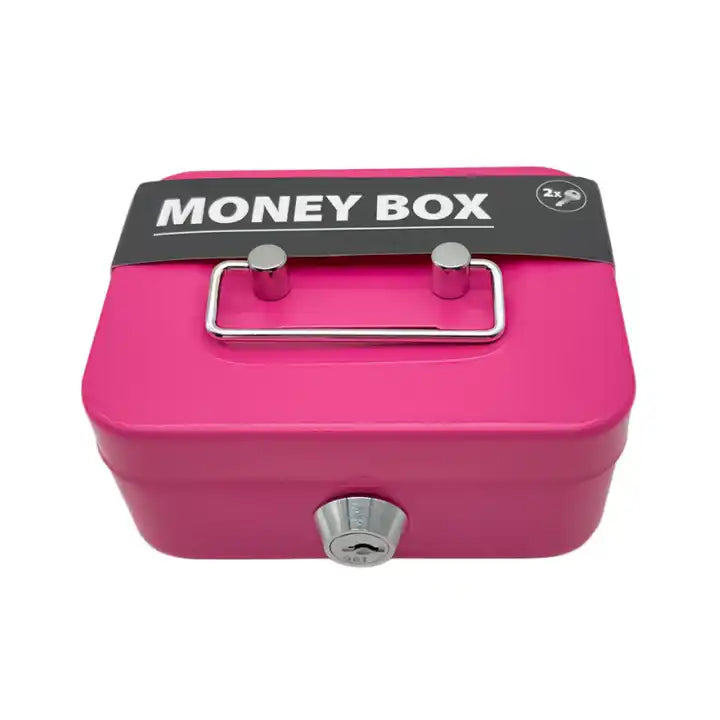 New Creative Handheld Metal Money Box | Small Drop Box for Cash Deposit | Secure Key Lock Storage