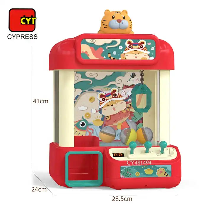 Kids Happy Desktop Game Party Toy Tiger Theme Electric Doll Catcher Mystery Box Raffles Toys