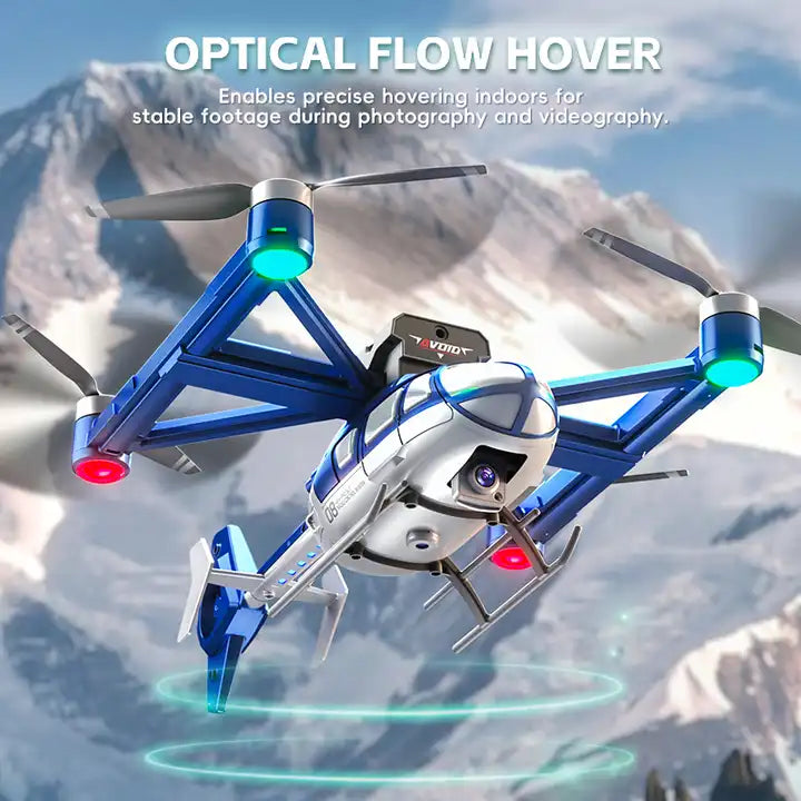 X38 4-channel Drone with 8k Camera - Remote Control Helicopter Toy 5-side Obstacle Avoidance Dual Camera RC Helicopters