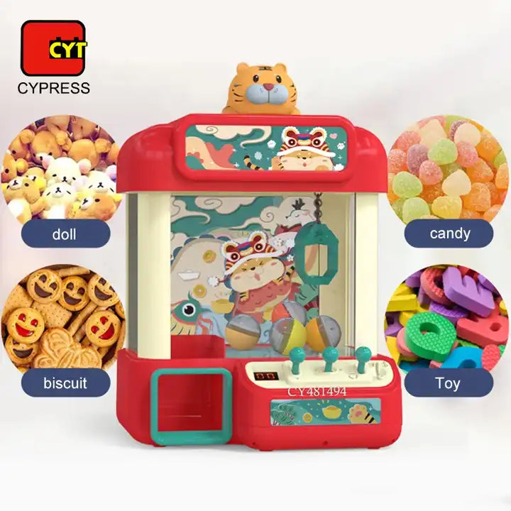 Kids Happy Desktop Game Party Toy Tiger Theme Electric Doll Catcher Mystery Box Raffles Toys