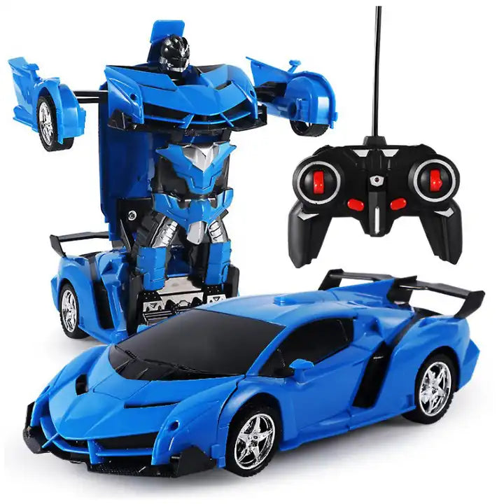 LED Transform Remote Control RC Car - Deformation Robot Car Toy for Kids | CE Certified 1:18 Plastic Window Box | Unisex Ages 6+