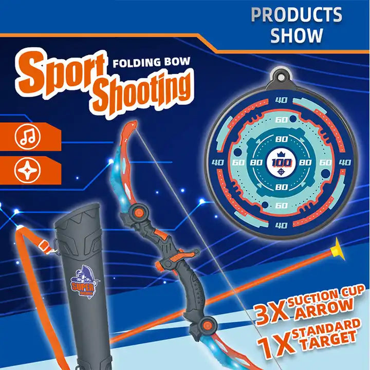 Archery Children Outdoor Sports Game Toys | Safe Shooting Bow and Arrow Play Set with Straight Target