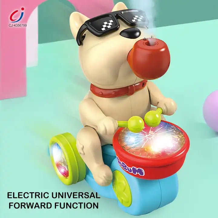 Gift Baby Boy Music Toy Universal Light Music Spray Dancing Musician Play Drum Electronic Pet Dog Toy | Fun & Interactive Musical Companion