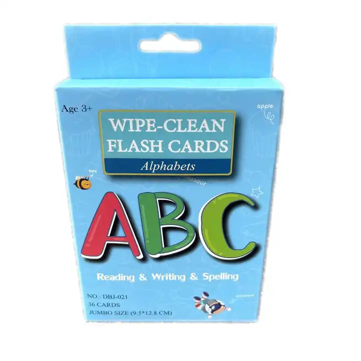 Wipe-Clean Alphabet Flash Cards - Learning Toy for Preschool Toddler Flashcards - 36 Picture Cards