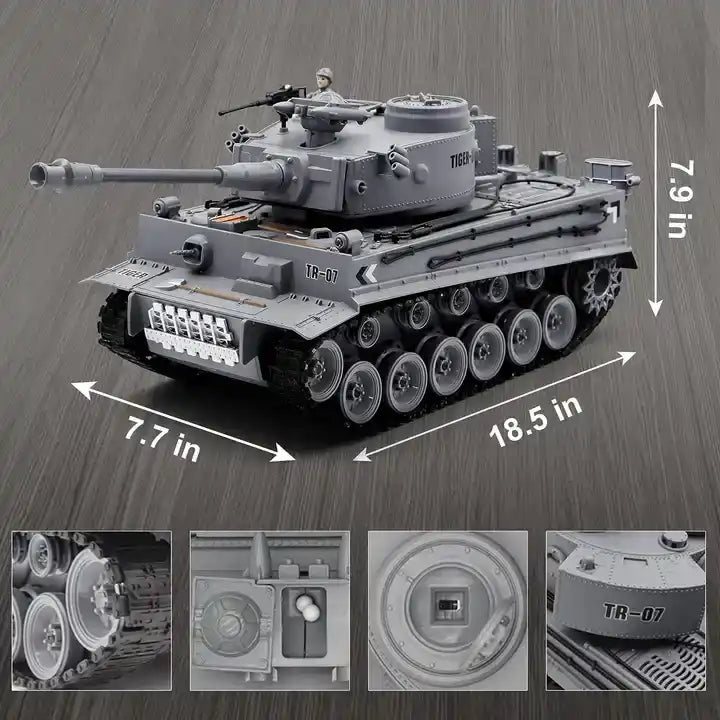 Remote Control Battle Tank 1:18 German Tiger - 2.4G Bombing Multiplayer Combat RC Tank Toy