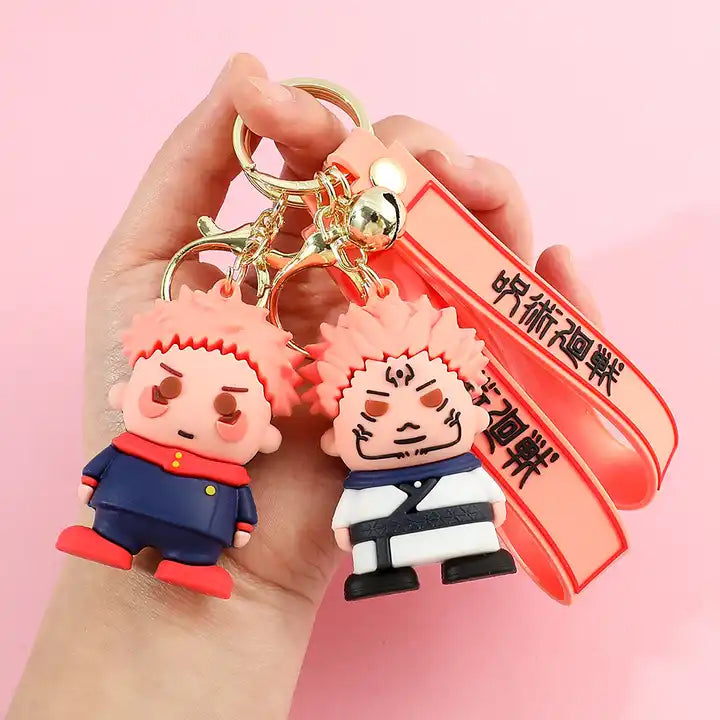 3D Cartoon Jujutsu Kaisen Keychains | Cute Satoru Gojo and Fushiguro Megumi Action Figure Pendants for Anime Fans