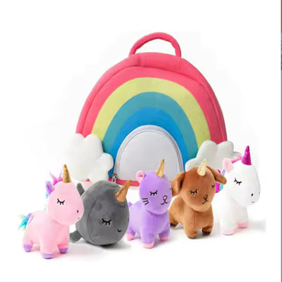 Unicorn Toys for Girls Age 4-6 - 5 Pcs Unicorn Stuffed Animal Set with Rainbow Stuffy, Unicorn Gifts for Girls, Stuffed Animals for Girls, Rainbow Unicorns Toys