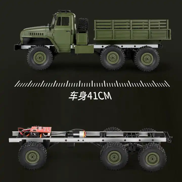 Model MN88S MN-88S 1/12 4WD 2.4G Radio Control Car - Army Green 6-Wheel 6x6 Crawler Semi Vehicle