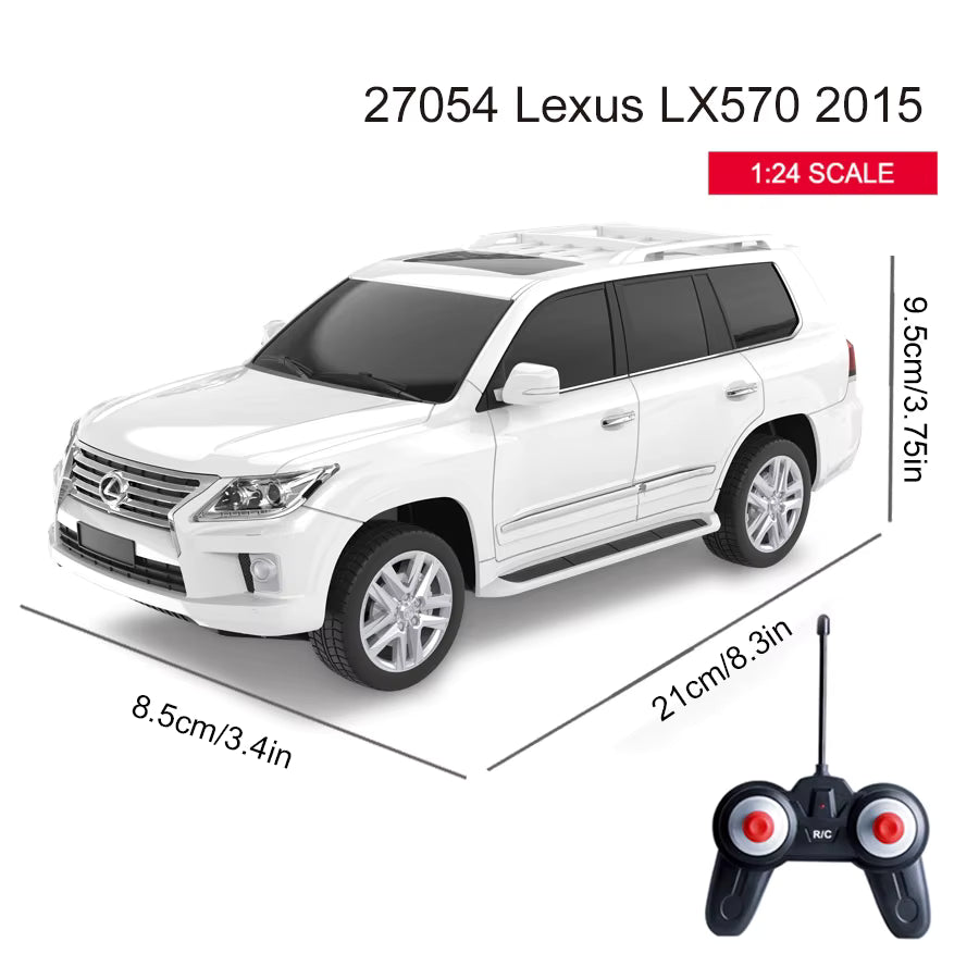 Licensed 2.4G 4CH 1/24 RC Car – Rock Crawler Hobby Model with LED Lights, Ready-to-Go, Electric Powered, Indoor-Outdoor Use