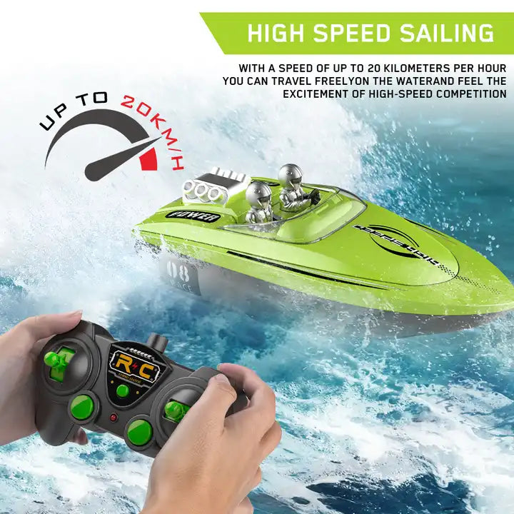 V222 Racer RC Racing Boat - 20+ KMH High-Speed Jumping Boat - 2.4GHz Fast Speedboat for Pools and Lakes