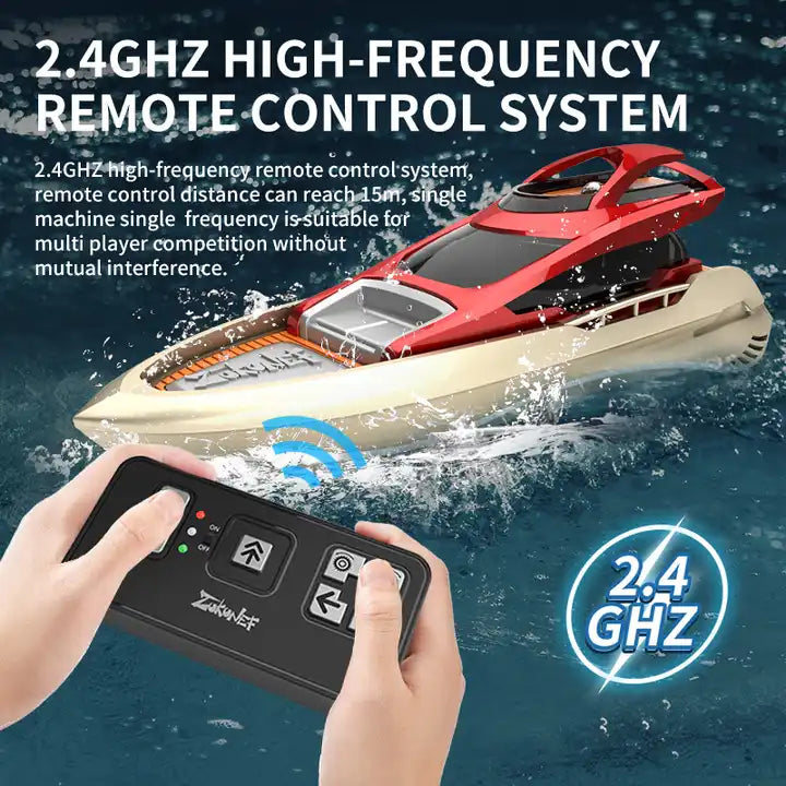 Remote Control Boat - Fully Sealed Waterproof RC Ship for Outdoor Fun - Puzzle Boat Toy for Parents and Kids