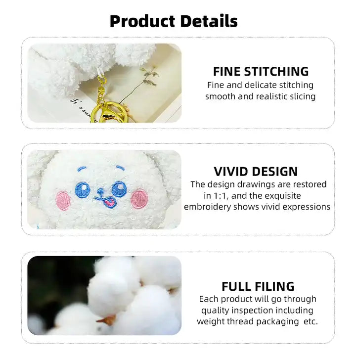 Children's Cartoon Anime Plush Dolls Keychain | Logo Cute Plush Pendant Toys