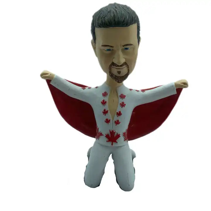 Decoration Ornaments - Resin A Champion Wearing A Red Flag Character Bobble Head Statue