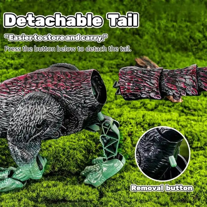 Trending Walking Dinosaur Toy for Kids - Sound, Light, and Spray RC Electric Dinosaur with Detachable Tail