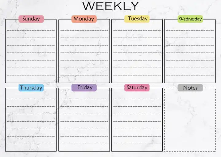 New Weekly Meal Planner Magnetic Calendar Dry Erase Calendar Planner for Kids