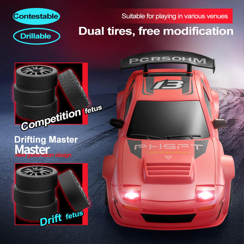 1:24 Pro Drift RC Car – 2.4GHz 4-Channel Remote Control Racing Car with Interchangeable Tires & Durable ABS Body